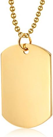 XUANPAI Free-Engraving Men's High Polished Army Dog Tag Pendant Necklace Personalized Gift
