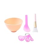 Teenitor UPGRADE Lady Facial Care Mask Facemask Mixing Tool Sets, Silicone Bowl, Silicone Mask Brush, Spatula Gauge 6 in 1 Set Pink