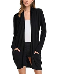 Yesfashion suéter de cárdigan largo con parte delantera abierta para mujer