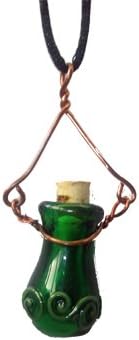 Glass Vial Pendant - Green Swirl