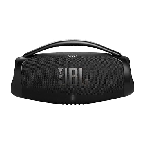 Boombox 3 Wi-Fi Altavoz Bluetooth inalámbrico, resistente al agua y al polvo IP67, con batería de hasta 24 horas de duración, negro, Enchufe EU (tipo C)