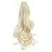 Qunlinta Hair Extensions Ponytail 18″ 20″ Claw Curly Wavy Straight Clip in Hair Extensions Synthetic Hairpiece Bleach Blondethumb 1