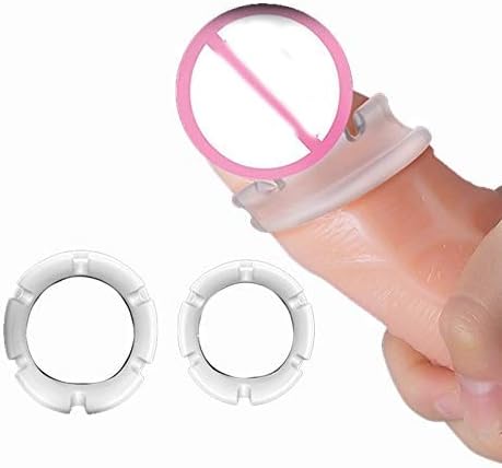 2 Pcs Safe Silicone C˛ọ˛çķ Ring Ṕe΄ňiŝ Extender Delay Eĵacuˉlation Ṕe΄ňiŝ Rings Sˉêˉx Toys for Men Male Reusable C˛ọ˛ndoṃ