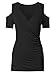 Merryfun Women's Long Sleeve Sexy Blouse Deep V Neck Casual Bodycon Tee Shirts Tops,Black L
