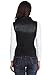 MISS MOLY Women's Sleeveless Frayed White Looking Lapel Denim Vest Button Up Dowm Denim Jacket Vests Coat w 2 Chest Pockets (Black Vest,L)
