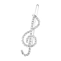Xdodnev Women Elegant Classical Music Note Treble Clef Shape Hair Clips Luxury Glitter Rhinestone Decor Hairpins Jewelry Party Barrettes
