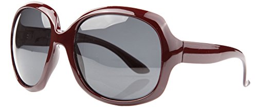 5654AG Polarized Retro Oversized Frame Fashion Sunglasses - Burgandy Polarized