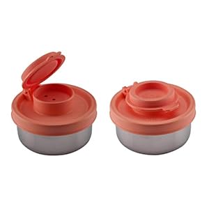Signoraware Spice Shaker Small Steel, Set of 2, 50ml+50ml, Red