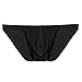 Avidlove Men Brief Breathable Ice Silk Triangle Underpants Solid Boxers Bikinis, Style1--1 Pack-Black, XL = US M