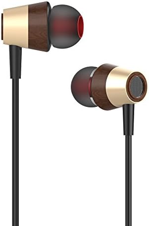AUDBOS Double Driver In-ear Deep Bass Noise Isolating Earphones|Headphones|Earbuds with Mic and Remote (Golden Hoop)