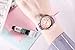 DOVODA Girl Watches Easy Reader Time Teacher Flowers Diamond Pink Leather Watch for Girls