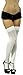 ToBeInStyle Women's Nylon Thigh High Schoolgirl Opaque Stockings - One Size - White