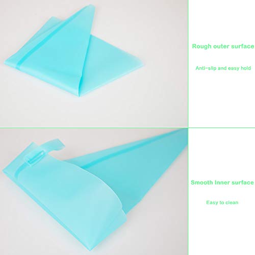 Qozary Reusable Decorating Bags, 9 Pack Silicone Piping Icing Bags, 27 Pieces Cake Decorating Tools with 9 Pastry Bags, 9 Standard Couplers and 9 Ties, Baking Supplies Kit for Cake, Cupcake, Cookies