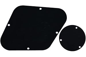 GENERIC SHENGSUI LP Rear Control Plate Pickguard Switch Plate Cover Set Compatible with Epiphone Les Paul Black 1Ply