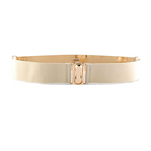 Lowpricenice Women Fashion Gold Metal Keeper Metallic Big Mirror Bow Wide Obi Belts