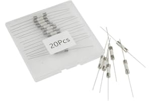 MFLAMO 6.3A, T6.3A, 6.3A250V, T6.3A250V, 6.3A Fuse, T6.3A Fuse, 6.3A250V Fuse, T6.3A250V Fuse, 6.3A 250V, T6.3A 250V, 5x20mm/0.19"x0.79" Ceramic Axial Lead Slow-Blow Fuse (20PCS)