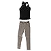 1/6th Men's Black Vest Grey Jeans Belts Fit for 12