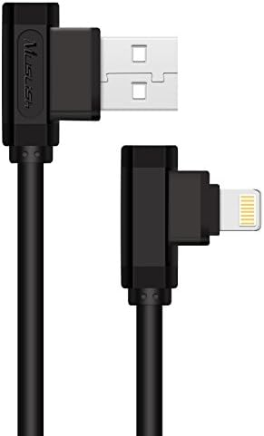 USB Charging Cable,Muslish 3ft Right Angle Lightning Cable Fast Charging Cable Quick Sync Data USB Cable for Apple,iPhone7 6 6s 7 Plus 5,iPad mini,iPod Nano 6th gen (Black)