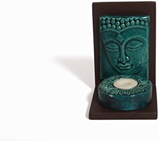 Tabletop Bronze Empaistic Buddha Face Zen Garden With Candle Holder Gift &amp; Home Decor -by MeDecor