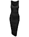 Awesome21 Women's Solid Sleeveless Side Shirring Dress Made in USA
