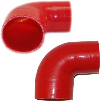 Silicone Reducer, 90 bend - 2.75" to 2.5" - Red