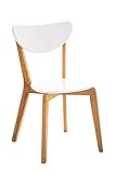 CLP Silla de Cocina / Silla de visita ARABIA, con un asiento de madera & de forma ergonómica, limpieza muy fácil blanco natural