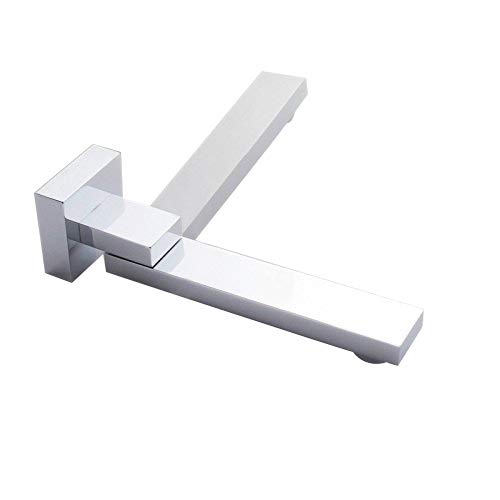 JiaYouJia Wall Mount 180-Degree Swiveling Solid Brass Tub Filler Spout Chrome