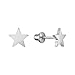 925 Sterling Silver Rhodium Plated Plain Star Screwback Baby Girls Earrings