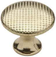 Knobware C5002SS/1 1-8 IN/BB 1-1/8-Inch Burnished Brass Modern Cross Hatch Knob