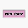 Pink Vote Igor Sticker - Graphic for Auto, Wall, Laptop, Cell, Truck - Windows, Cars