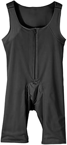 WDSKY Mens Compression Shapewear Bodysuit One Piece Sleeveless Black