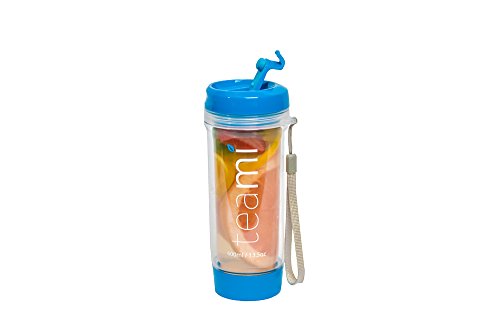 FRUIT INFUSER Water Bottle Tumbler with a Lid | 100% BPA FREE | Our Best Infusion Bottles for Infused Fruit, Smoothies, Tea, and Coffee | Double Walled Mug, Hot & Cold (13.5 Ounces, Blue) - Thumbnail 5