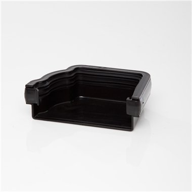 Polypipe RH717b Black Sovereign External Stop End Right Hand 117x75 High Capacity Ogee System