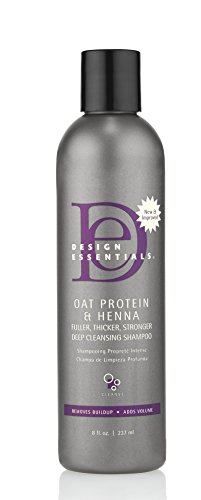 Design Essentials Oat Protein & Henna Deep Cleansing Shampoo for Fuller, Thicker, Stronger, Longer Hair-8oz.