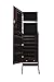 Espresso / Dark Brown Mirrored Jewelry Cabinet Armoire Stand, Mirror, Necklaces, Bracelets, Rings