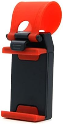 Hindom Car Phone Holder Car Mount Holder Steering Wheel with Rubber Band For Samsung Galaxy S5/S6/S7/S8 iPhone 8/7/7P/6s/6P/5S, LG, Huawei and ALL Other Smartphones (Red)