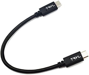 TravelCables USB Type C to USB Type C Compact Tiny Small Travel Size USB Data Sync Power Charger Cable for Phones Tablets PC Apple Macbook Laptop Computers
