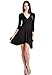 LeggingsQueen Women's 3/4 Sleeves V Neck Faux Wrap Dress