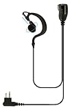 Single Wire Earhook Earpiece with Reinforced Cable for Motorola Radios CLS1410 CLS1110 BRP40 CP200 CP200D CP185 DTR650 RDU2020 RDU4100 RDU4160D RDU2080D RMU2040 RMU2080D CLS RMM RMU, G Shape Headset