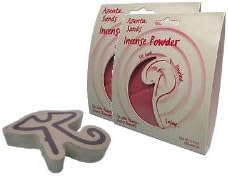 Azenta Incense Powder and Stone Incense Burner Gift Set ~ Exotica ~ 1 hour Egyptian Eye Burner and 2 Scents of Incense Powders - Frankincense & Opium Type
