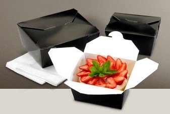 Fold-Pak Bio-Pak 01BPBLACKM Paper Carry-Out/to-Go Container, 4-3/8" Length x 3-1/2" Width x 2-1/2" Height, 26-Fluid Ounce Capacity, Black (Case of 450)