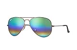 Ray-Ban RB3025 Aviator Large Metal Unisex Sunglasses (Metallic Medium Bronze Frame/Light Grey Mirror Rainbow Lens 9018C3, 58)