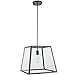 Light Society LS-C103 Preston Pendant Lamp, Shade Glass Panels, Modern Industrial Lighting Fixture, Matte Black/Clear