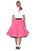 Hip Hop 50's Shop 1950s Adult 4 Piece Poodle Skirt Costume Outfit for Women with Accessories (glasses, socks, scarf) (Medium/Large, Hot Pink)