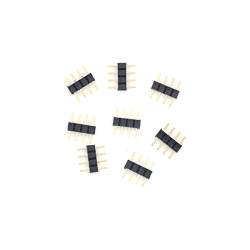 4pcs/Pack 1M 3.28 ft 4 Pins RGB Extension Cable LED Strip Connector Extension Cable Cord Wire 4 Pin LED Connector for SMD 5050 3528 2835 RGB LED Light Strip,8X Male to Male 4pin Plugs