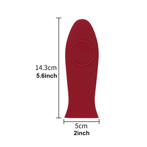 PPX 4 Pcs Silicone Hot Handle Holder,Colorful Kitchen Heat Resistant, Potholder for Cast Iron Skillets, Frying Pans & Griddles Milk Pot Sleeve Grip Handle Cover Red,Black,Blue,Green - Thumbnail 2