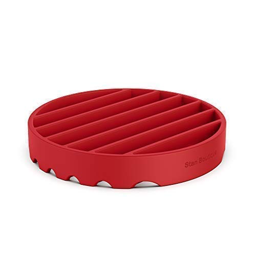Stan Boutique Pressure Cooker Trivet - Roast Rack - Roasting Pan Rack, Nonstick Silicone for Easy Cleaning - 7" Red
