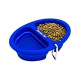Collapsible Travel Dog Bowls by Serene Pet: 2 Bowl Pack, Dish for Medium and Large Size Pets, Premium Quality, Food Grade Silicone, FDA Approved, With Carabiners, Foldable and Expandable (2 in 1)