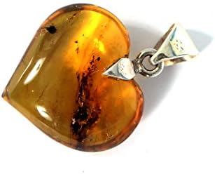 Dominican Amber Pendant Heart Shaped