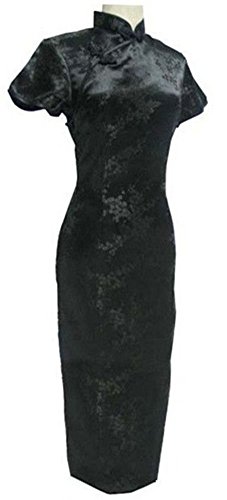 CK sky Women's Chinese Satin Long Cheongsam Qipao Evening Dress
